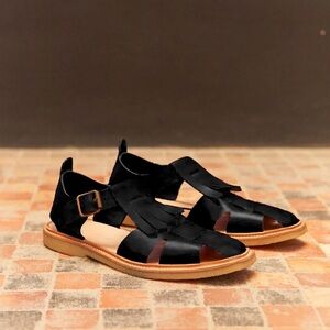 HENRIK VIBSKOV Men’s HV LEATHER SANDAL - BLACK